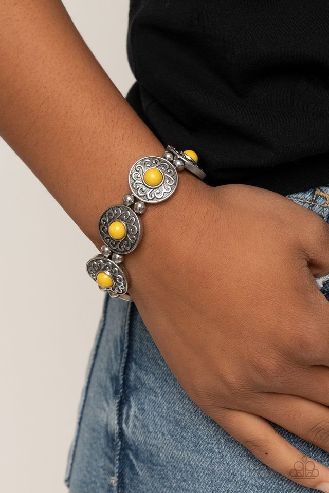 Flirty Finery - Yellow - Paparazzi Bracelet Image