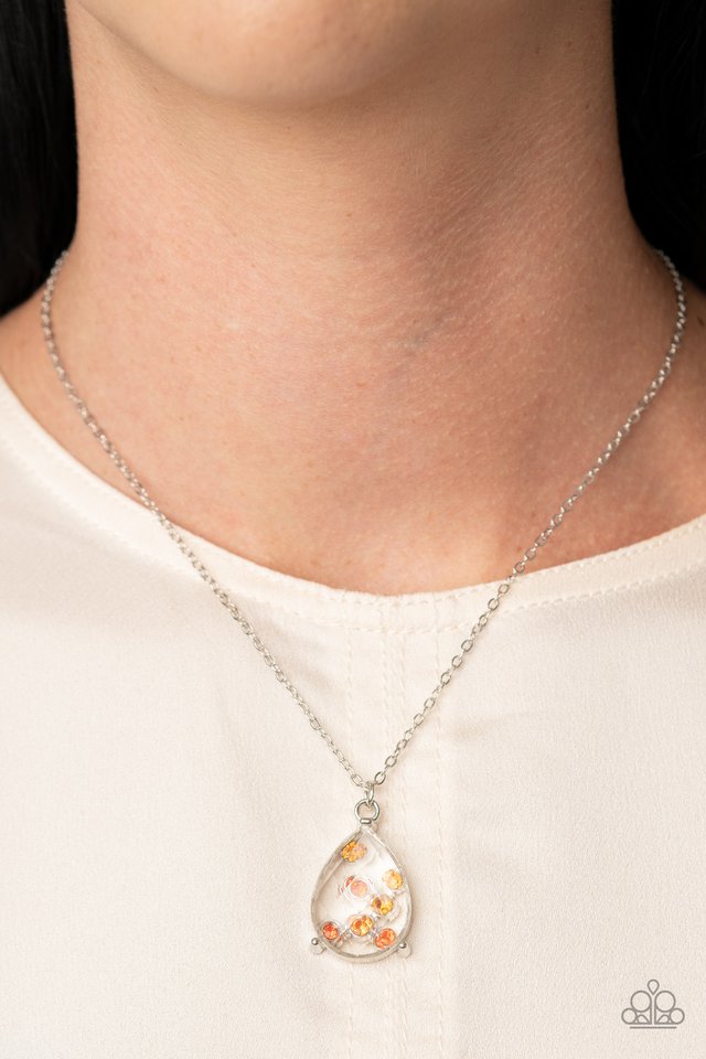 Stormy Shimmer - Orange - Paparazzi Necklace Image