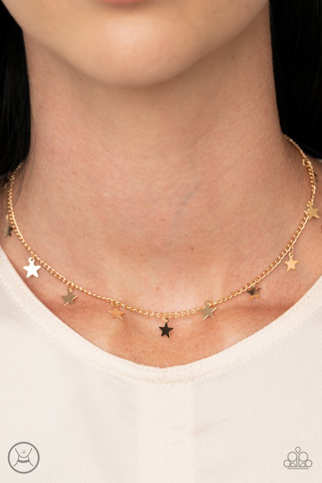 Starry Skies - Gold - Paparazzi Necklace Image