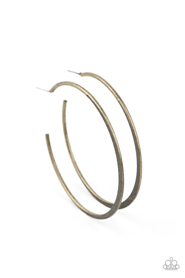 Flat Spin - Brass - Paparazzi Earring Image