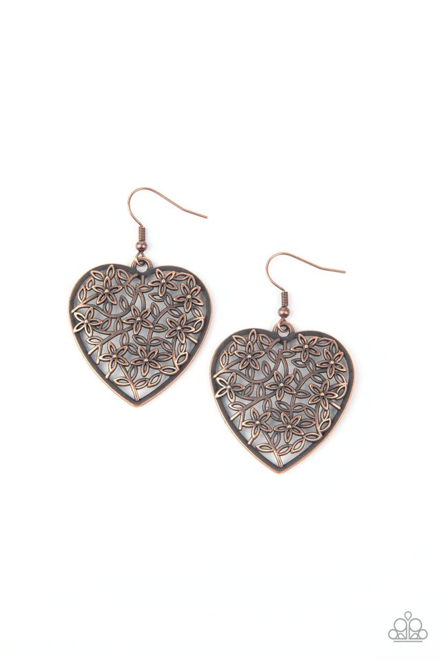 Let Your Heart Grow - Copper - Paparazzi Earring Image