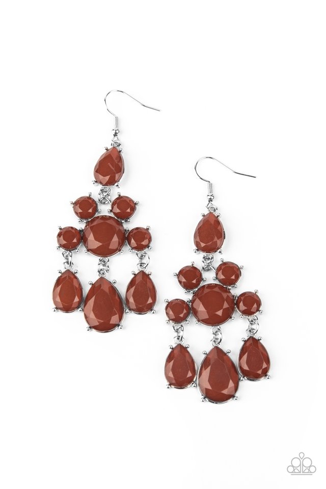 Afterglow Glamour - Brown - Paparazzi Earring Image