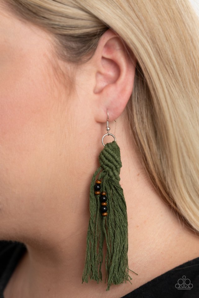 Beach Bash - Green - Paparazzi Earring Image