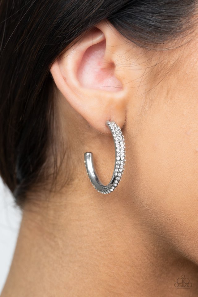 Trail Of Twinkle - White - Paparazzi Earring Image