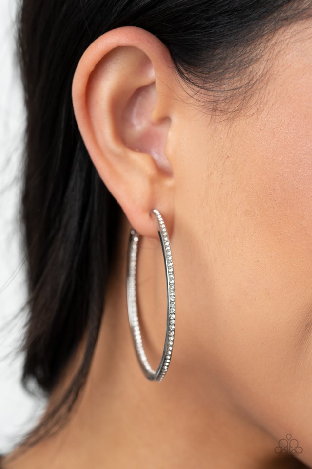 Marquee Magic - White - Paparazzi Earring Image