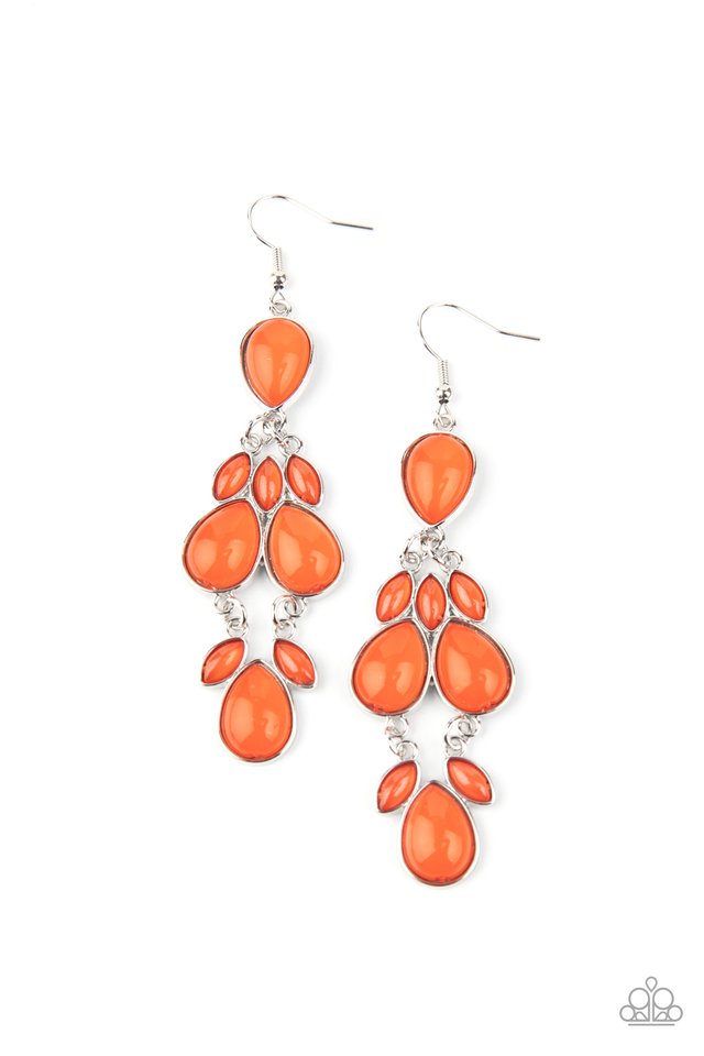 Superstar Social - Orange - Paparazzi Earring Image
