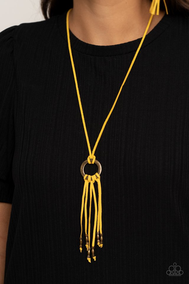 Feel at HOMESPUN - Yellow - Paparazzi Necklace Image