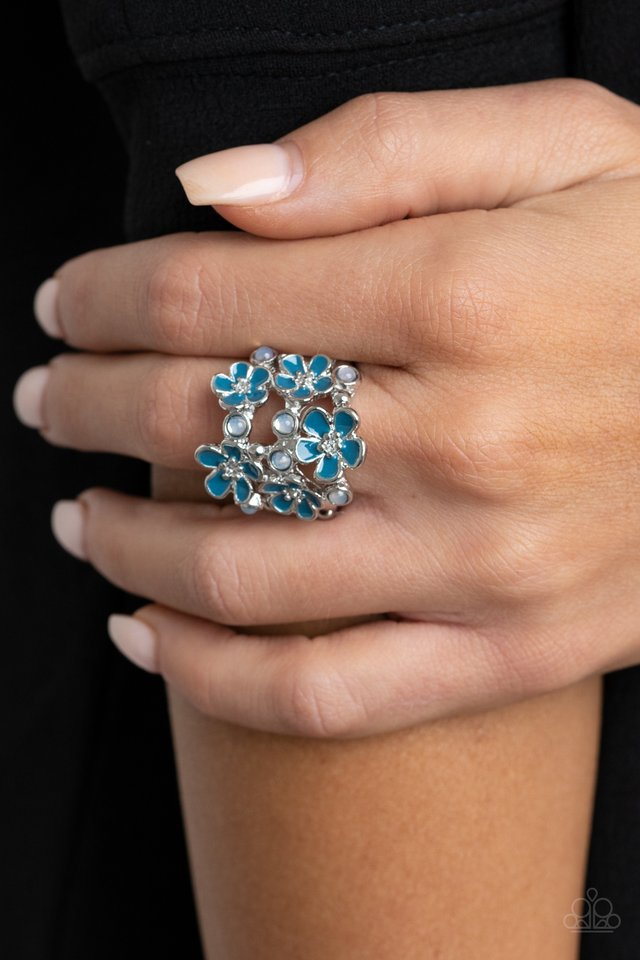 Blooming Banquet - Blue - Paparazzi Ring Image
