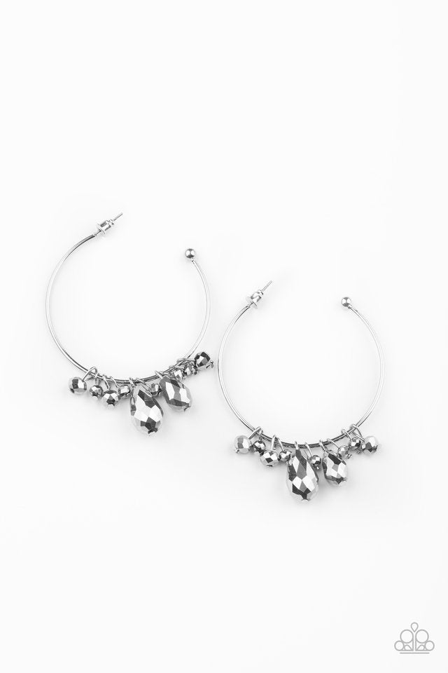 Dazzling Downpour - Silver - Paparazzi Earring Image