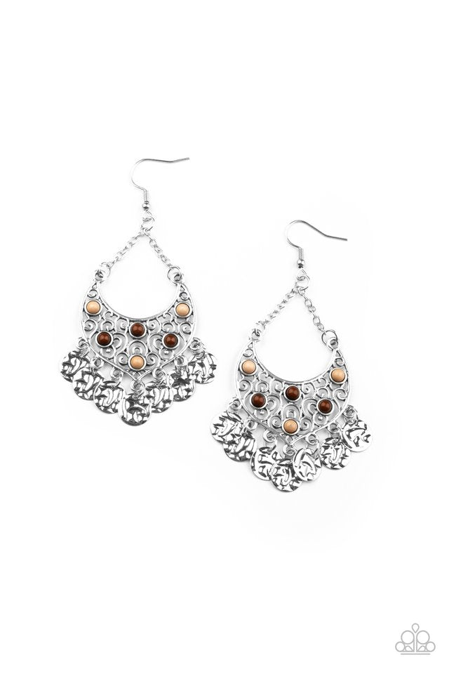 Musical Murals - Brown - Paparazzi Earring Image