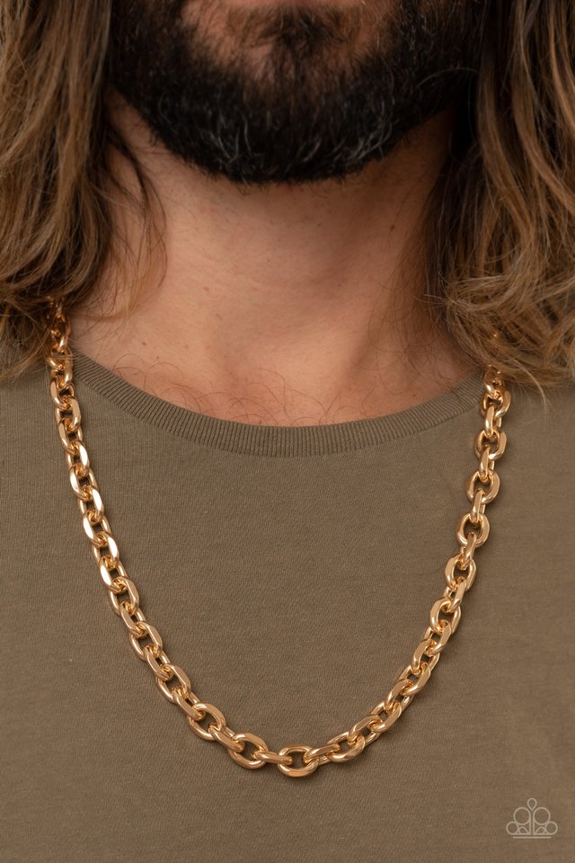 Steel Trap - Gold - Paparazzi Necklace Image