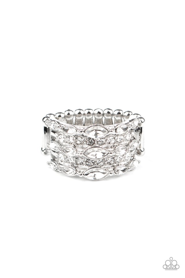 Diva Diadem - White - Paparazzi Ring Image