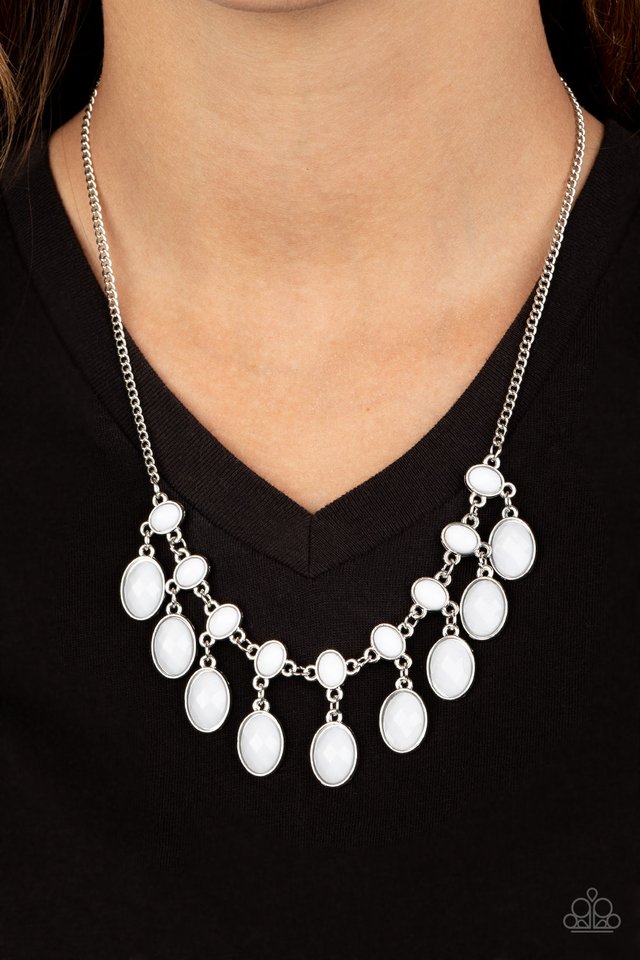 Lady of the POWERHOUSE - White - Paparazzi Necklace Image