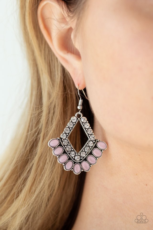 Just BEAM Happy - Pink - Paparazzi Earring Image