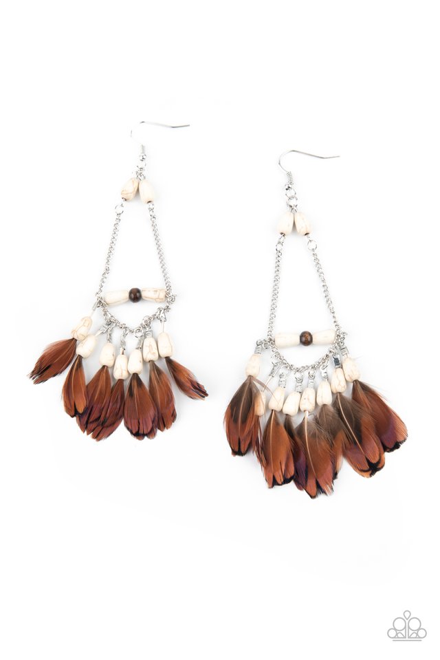 Haute Hawk - White - Paparazzi Earring Image
