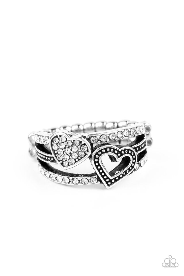 You Make My Heart BLING - White - Paparazzi Ring Image
