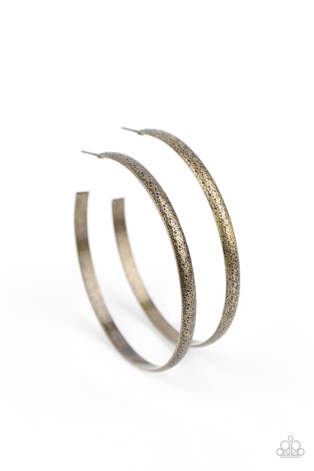 Rustic Radius - Brass - Paparazzi Earring Image