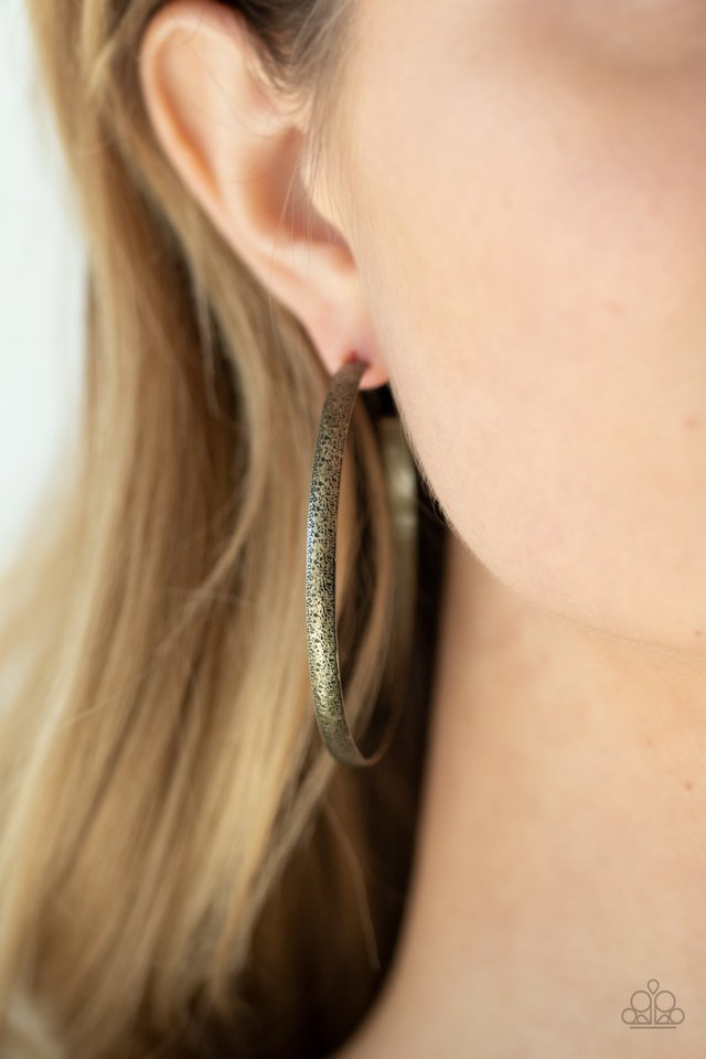 Rustic Radius - Brass - Paparazzi Earring Image