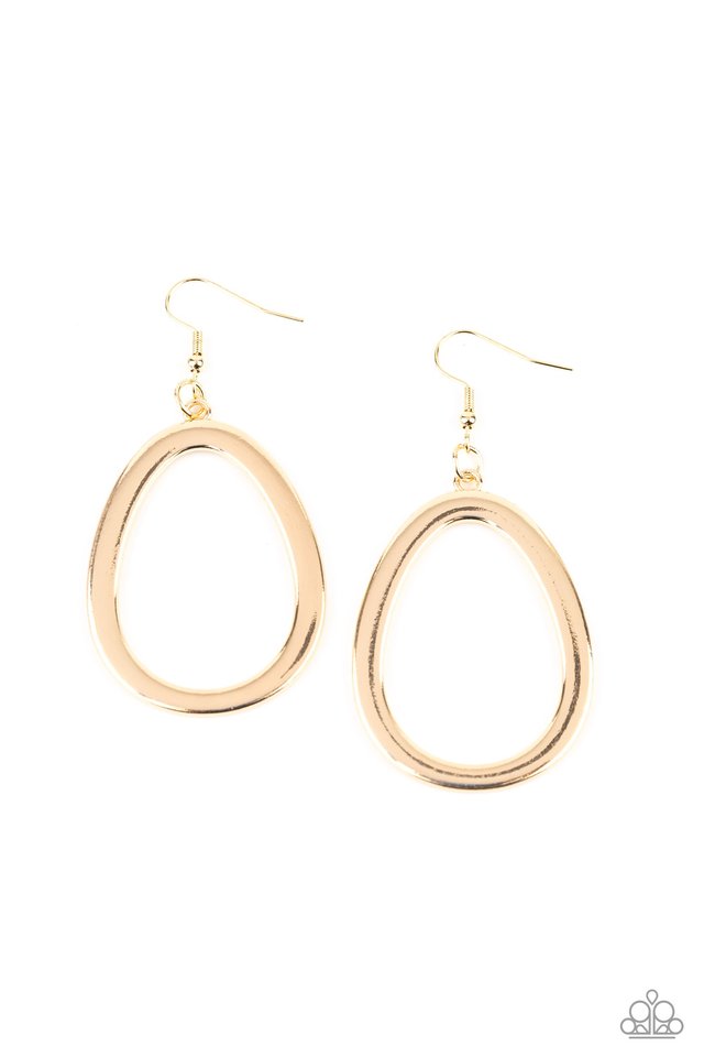 Casual Curves - Gold - Paparazzi Earring Image