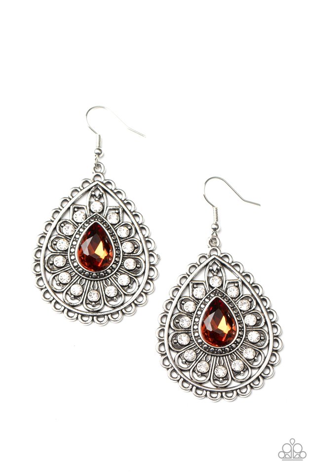 Eat, Drink, and BEAM Merry - Brown - Paparazzi Earring Image