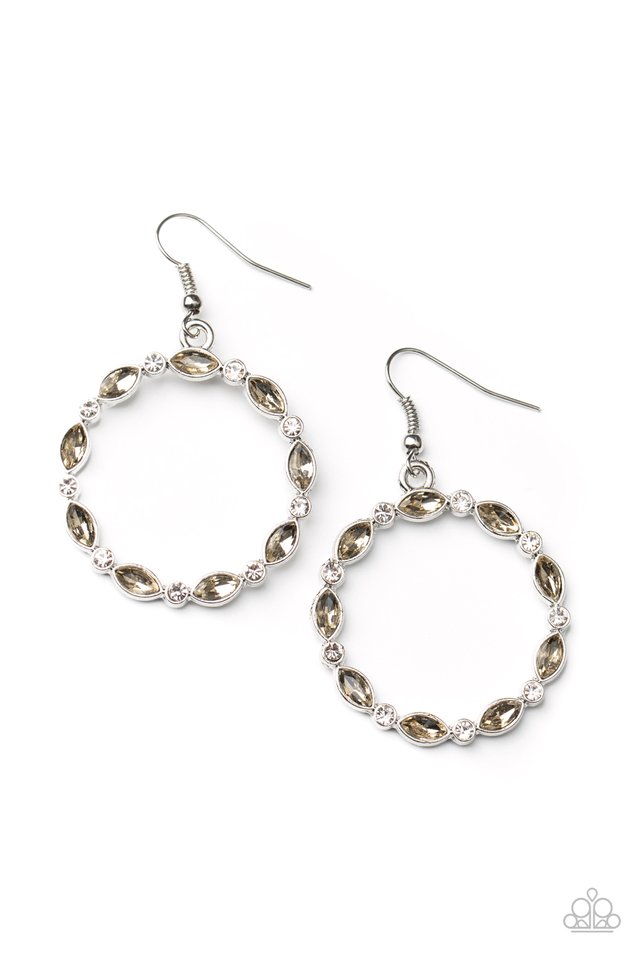 Crystal Circlets - Brown - Paparazzi Earring Image