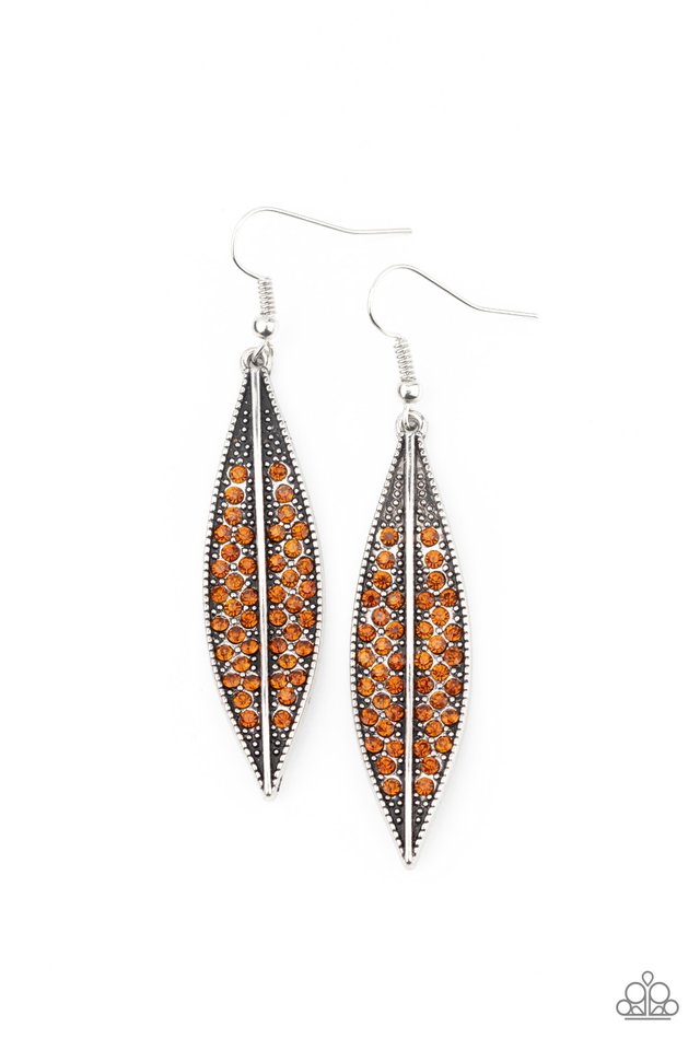 Hearty Harvest - Brown - Paparazzi Earring Image
