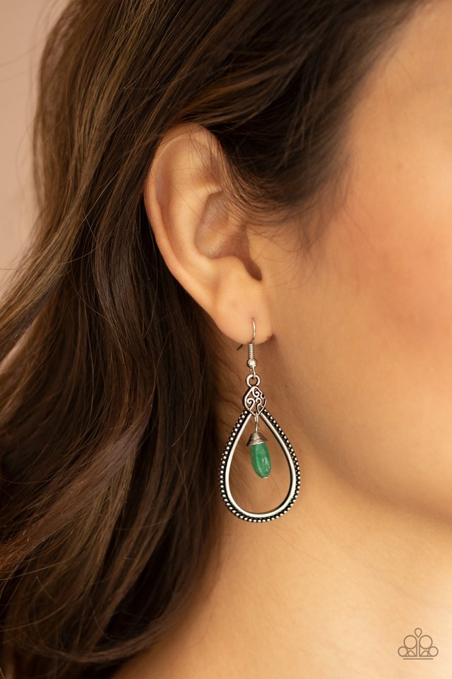 Ill Believe It ZEN I See It - Green - Paparazzi Earring Image