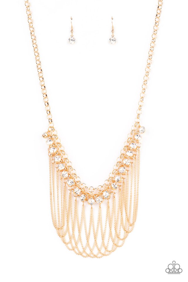 Flaunt Your Fringe - Gold - Paparazzi Necklace Image