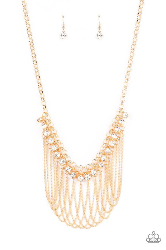 Flaunt Your Fringe - Gold - Paparazzi Necklace Image
