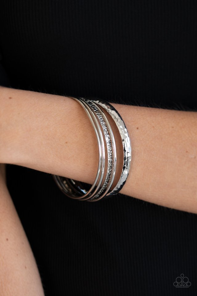 Get Into Gear - Silver - Paparazzi Bracelet Image
