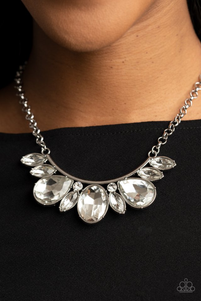 Never SLAY Never - White - Paparazzi Necklace Image