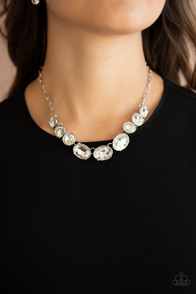 Gorgeously Glacial - White - Paparazzi Necklace Image