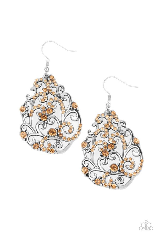 Winter Garden - Brown - Paparazzi Earring Image