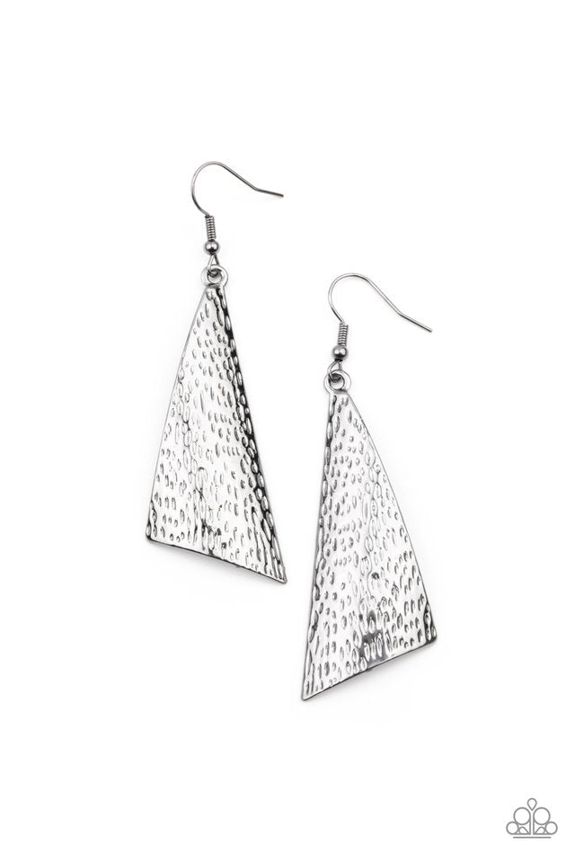 Ready The Troops - Black - Paparazzi Earring Image