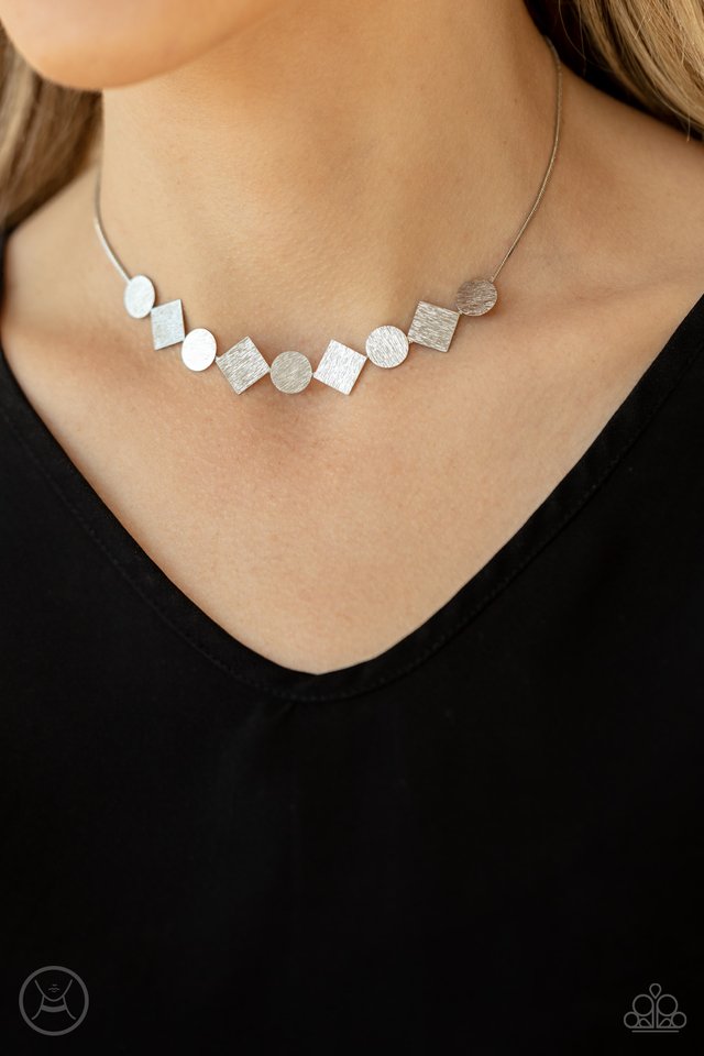 Dont Get Bent Out Of Shape - Silver - Paparazzi Necklace Image