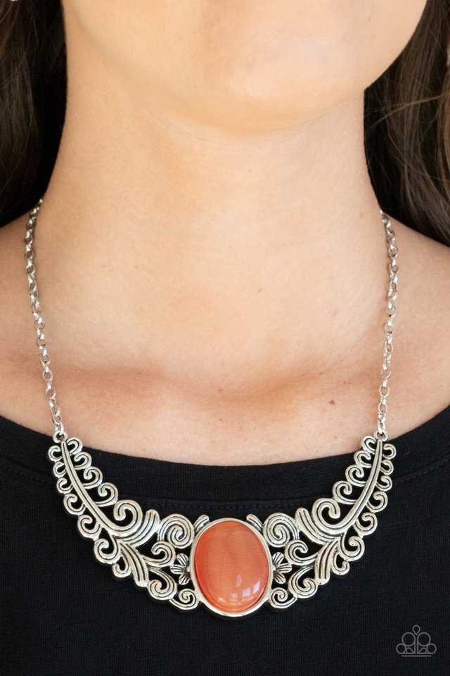 Celestial Eden - Orange - Paparazzi Necklace Image