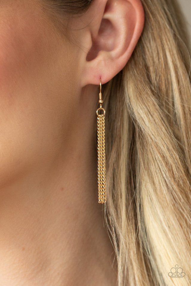 Glamorously Glaring - Gold - Paparazzi Necklace Image