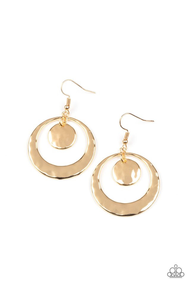 Rounded Radiance - Gold - Paparazzi Earring Image
