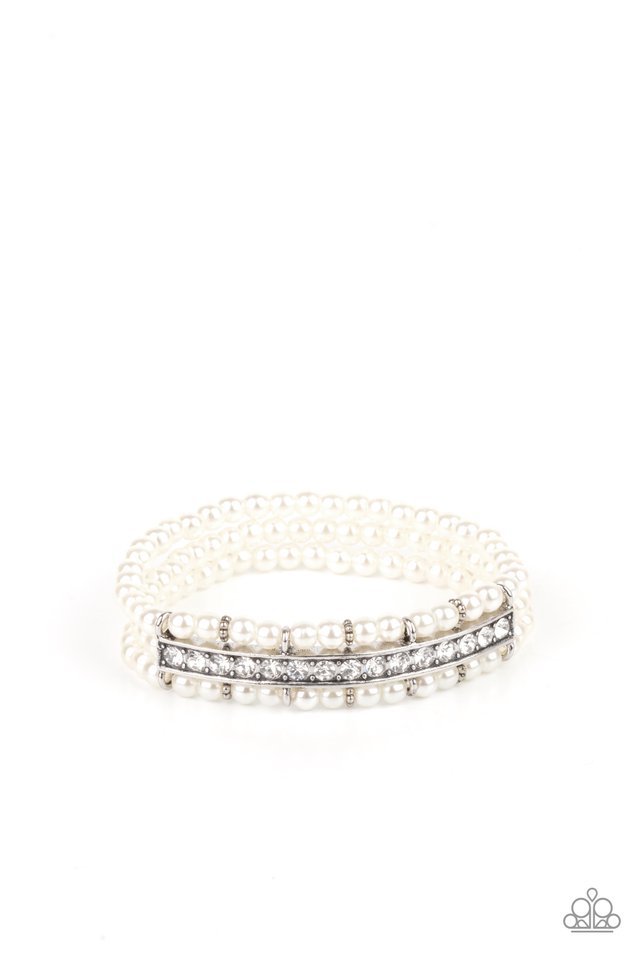 Vintage Beam - White - Paparazzi Bracelet Image
