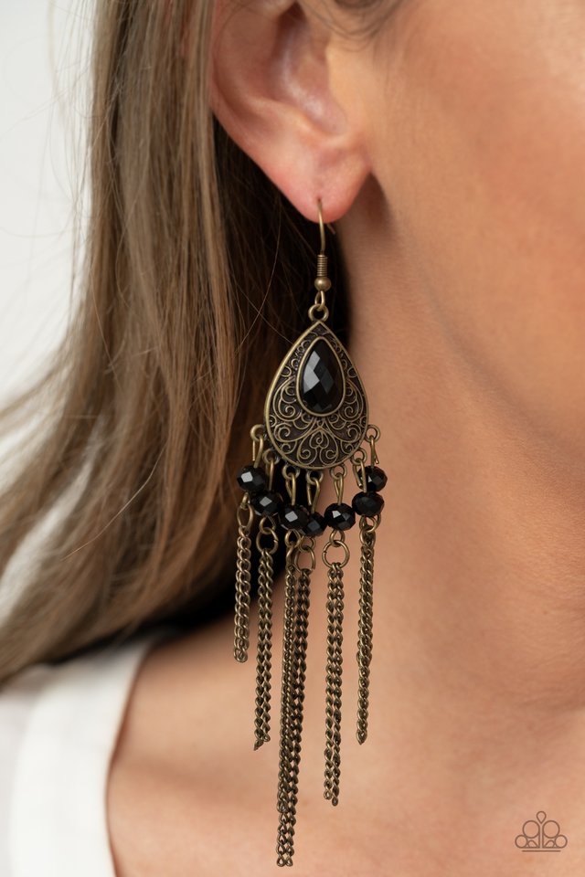 Floating on HEIR - Brass - Paparazzi Earring Image