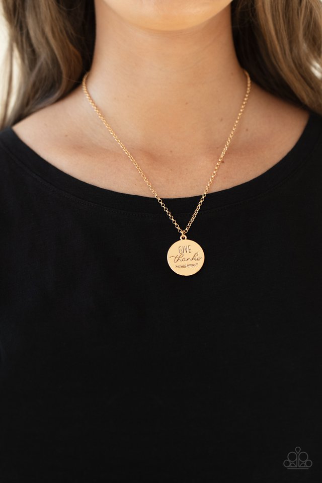 Give Thanks - Gold - Paparazzi Necklace Image
