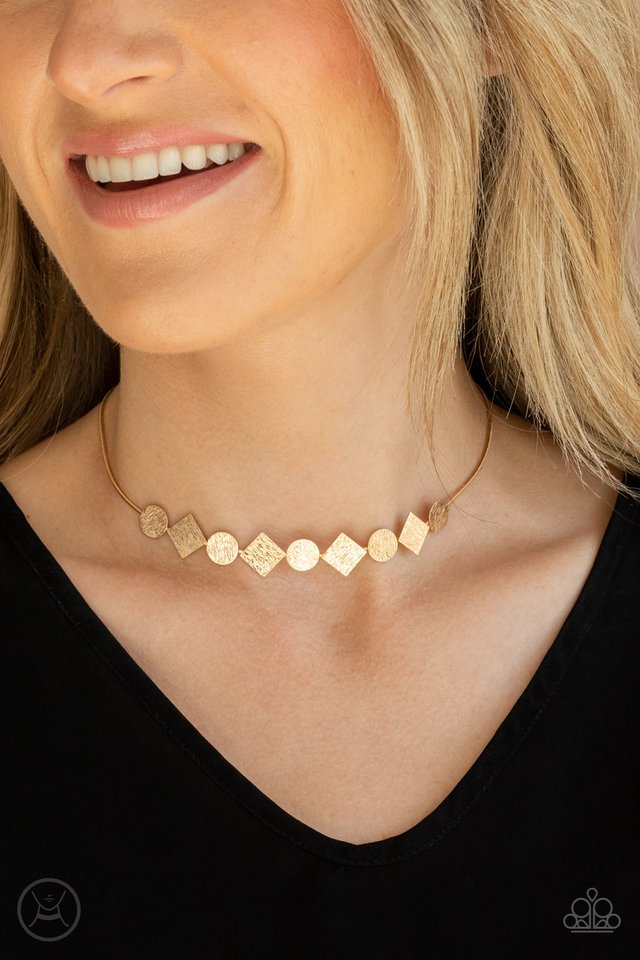 Dont Get Bent Out Of Shape - Gold - Paparazzi Necklace Image