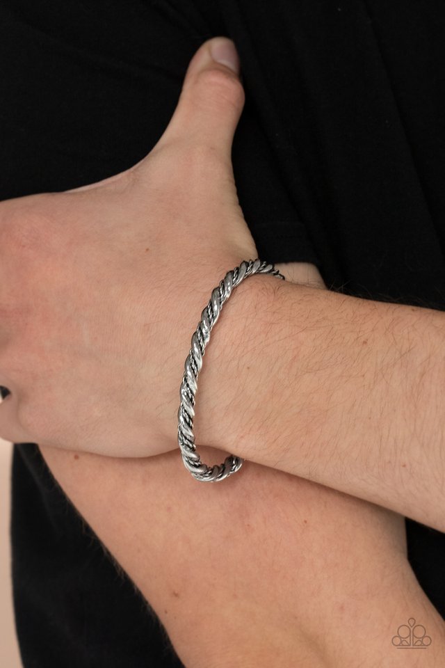 Combat Ready - Silver - Paparazzi Bracelet Image