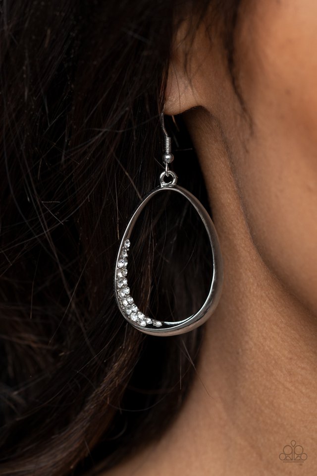 ​Fiercely Flauntable - White - Paparazzi Earring Image