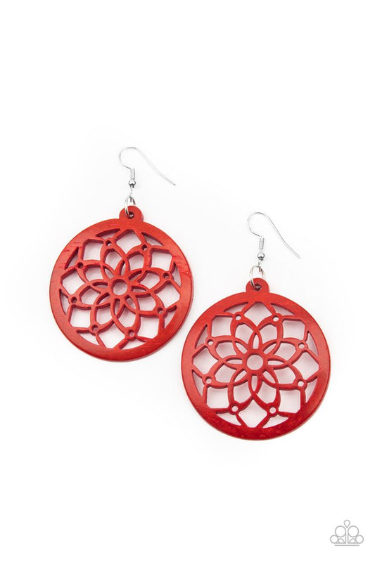 Mandala Meadow - Red - Paparazzi Earring Image