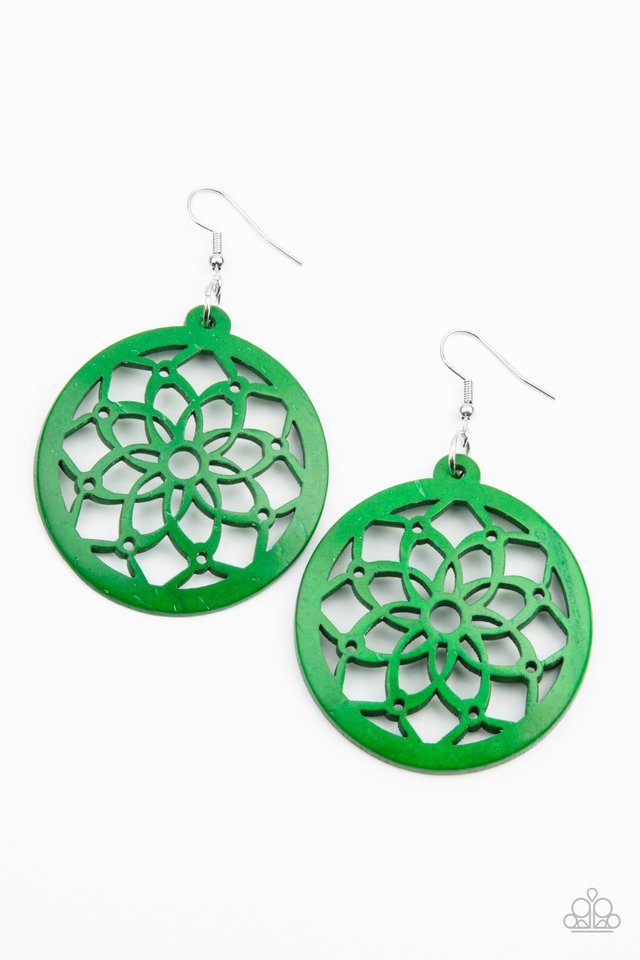 Mandala Meadow - Green - Paparazzi Earring Image