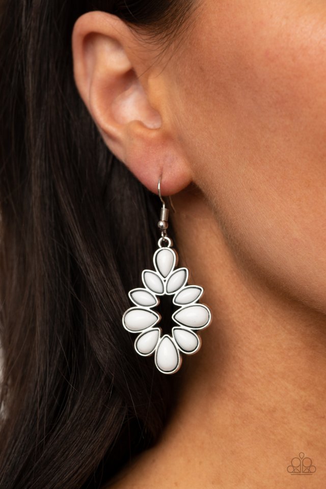 ​Burst Into TEARDROPS - White - Paparazzi Earring Image