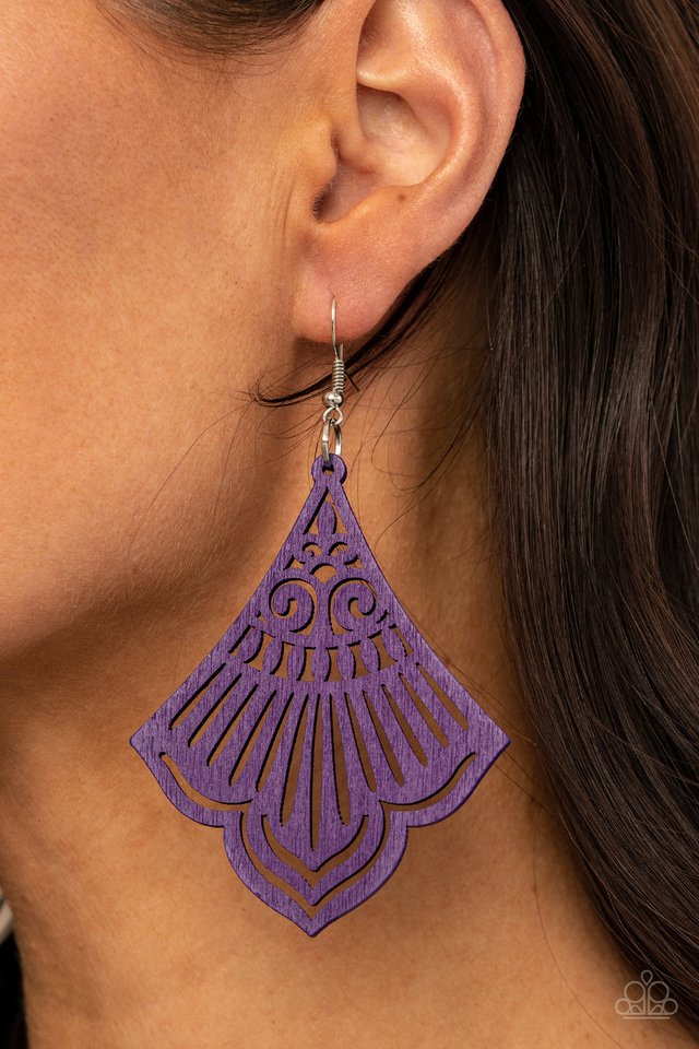 Eastern Escape - Purple - Paparazzi Earring Image