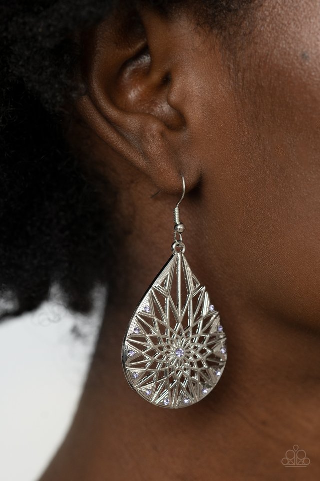 Icy Mosaic - Purple - Paparazzi Earring Image