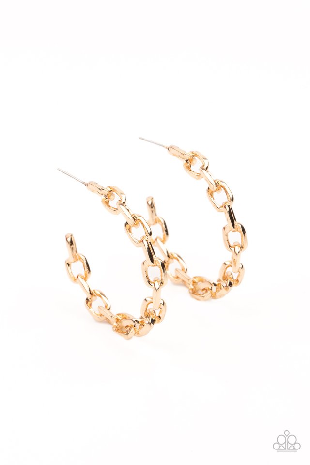 Stronger Together - Gold - Paparazzi Earring Image